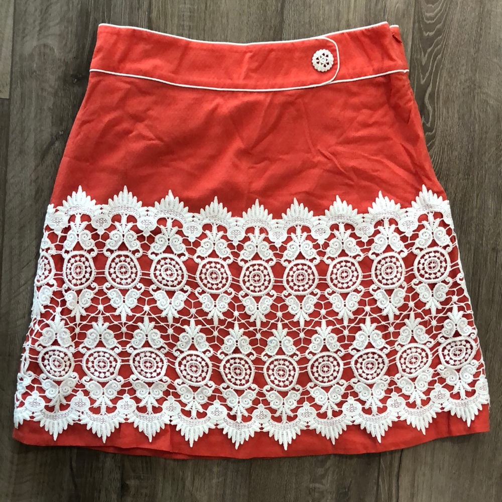 FLOREAT / ANTHRO 100% Cotton A-Line Skirt